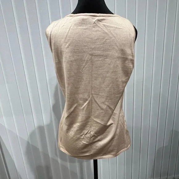 St John Tan Wool Rayon Tank - Picture 6 of 6